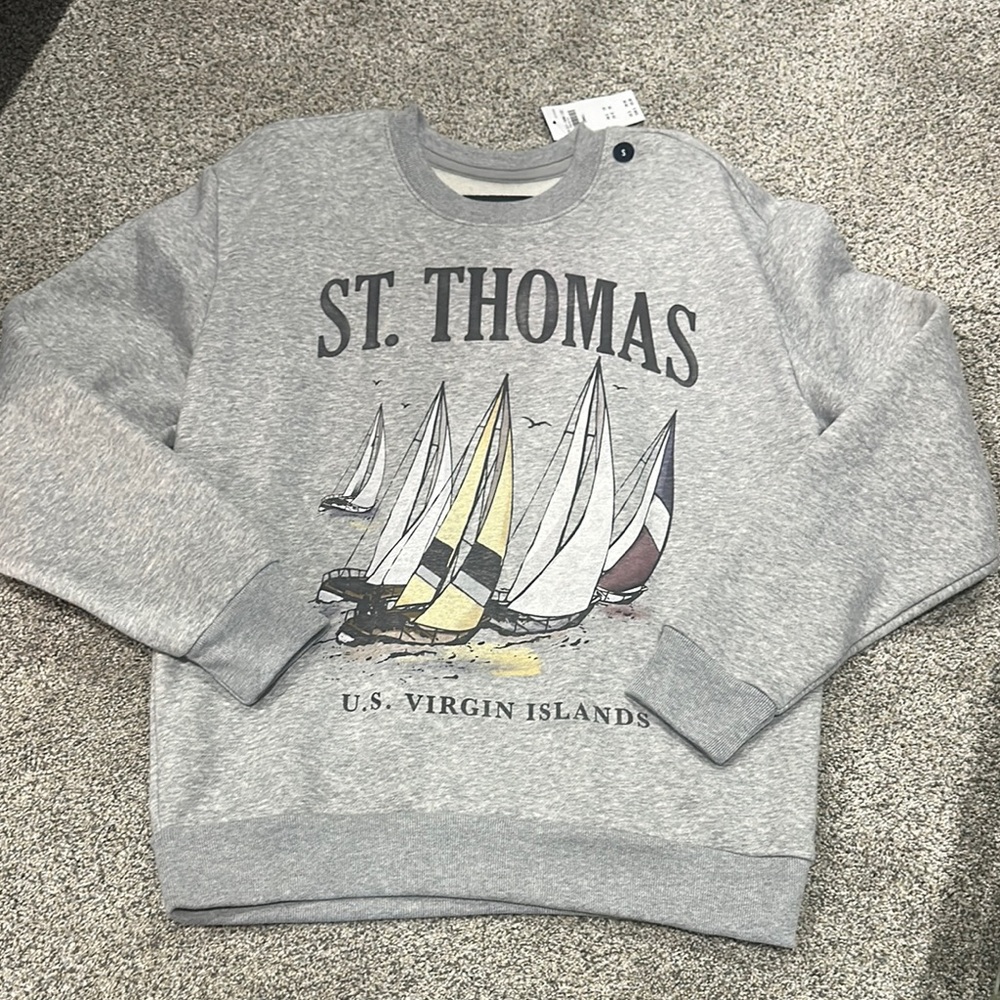 Hollister Gray Sweatshirt with St. Thomas Graphic